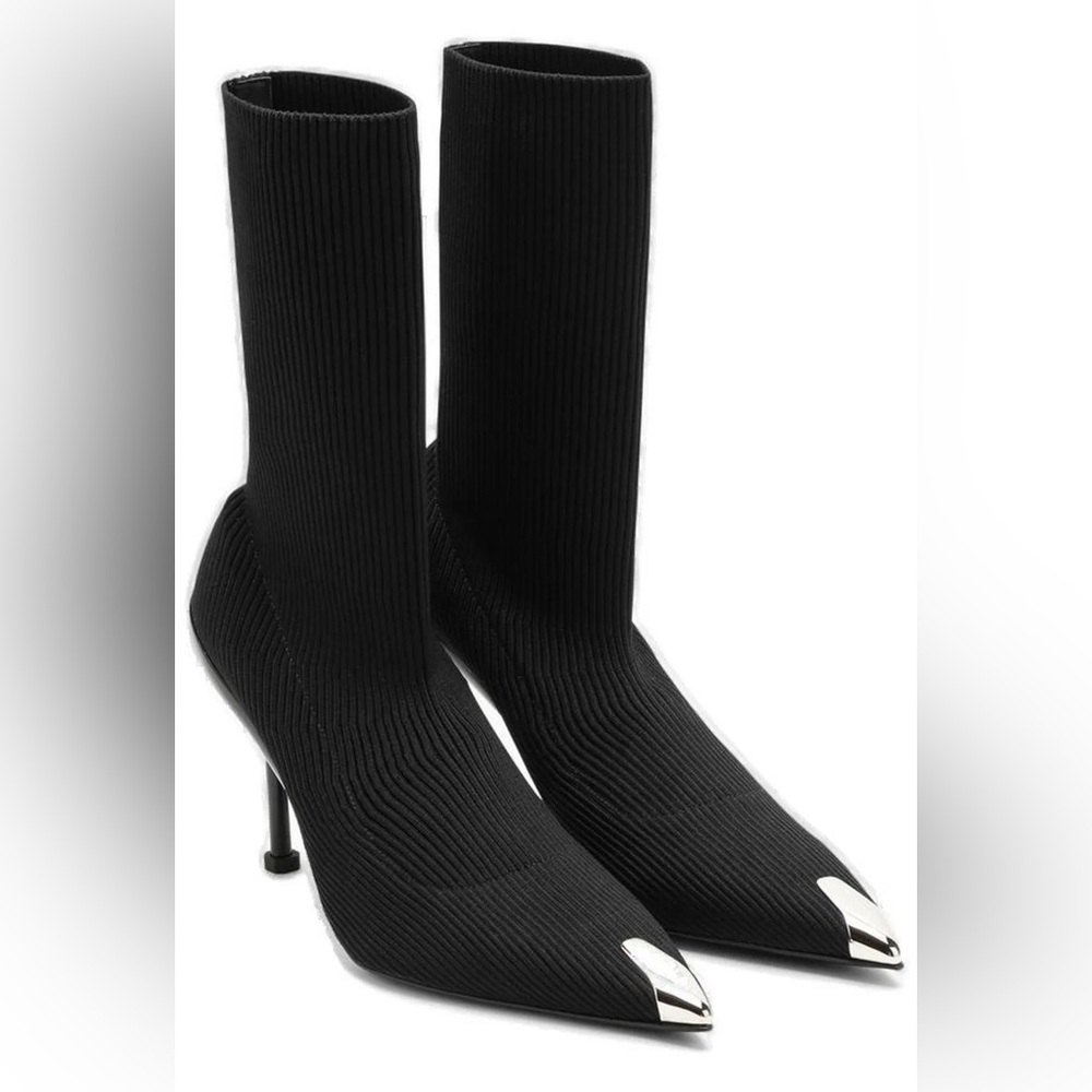 Alexander McQueen Slash 90mm ribbed-knit boot